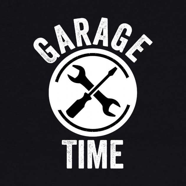 Garage Time Funny Dad Mechanic Clock Wrench Screwdriver Gift by HuntTreasures